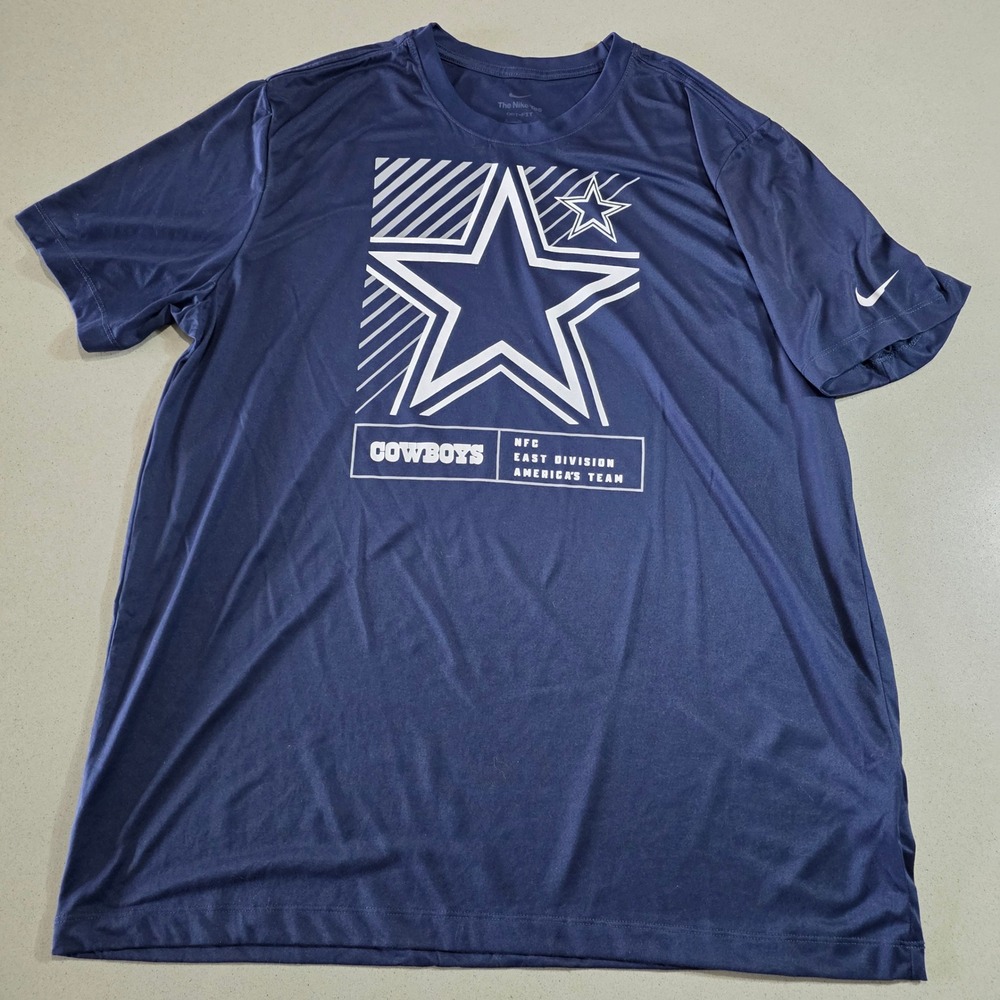 Nike Dallas Cowboys Dri-FIT T-Shirt Mens XL Navy Blue NFC East Americas Team